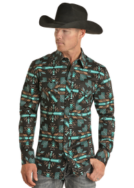 Aztec Long Sleeve Western Shirt