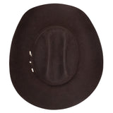 Black wide-brimmed hat on a white background