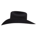 Black wide-brimmed hat on a white background
