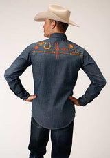 Embroidered Denim Shirt