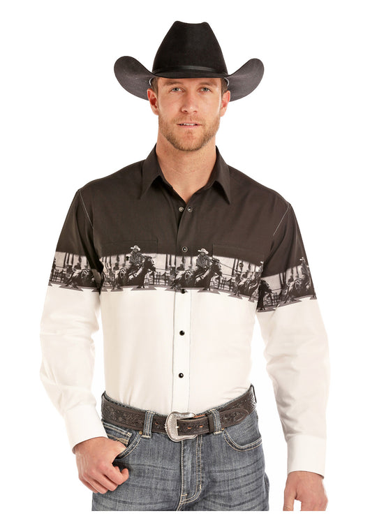 Rodeo Border Print Western Shirt