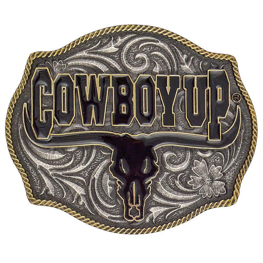 Attitude Cowboy Up Longhorn Buckle