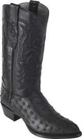 Black boot ostrich avestruz bota Negra J toe Los Potrillos Western Wear