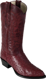 Burgundy Vino avestruz Ostrich J toe Los Potrillos Western Wear