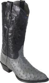 Gray gris avestruz Ostrich J toe Los Potrillos Western Wear
