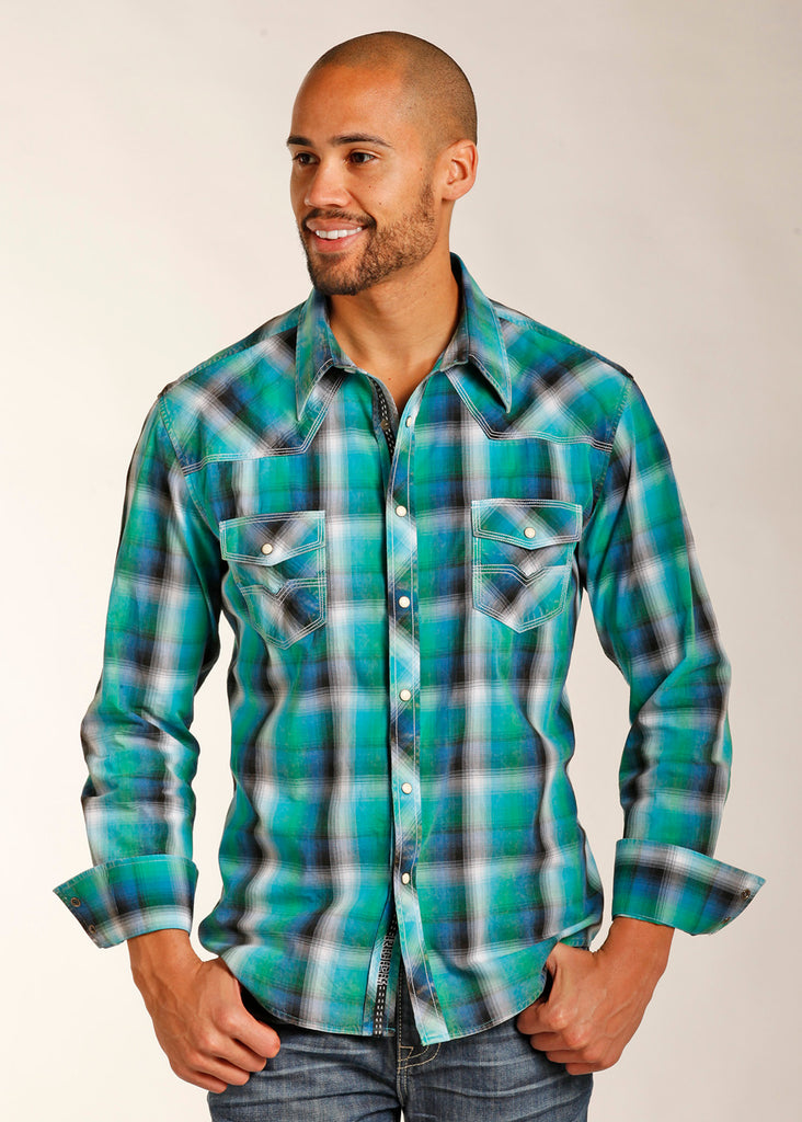 Turquoise shop plaid shirt