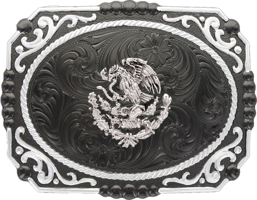Black Nickel Scrolls with National Mexican Emblem
