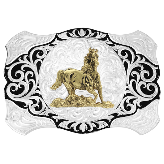 Painted Canyon Buckle with Horse