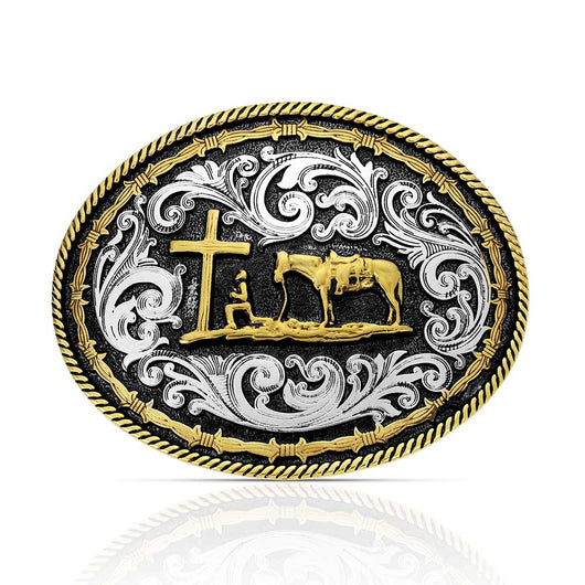 Two tone Rope & Barbed Wire Classic Impressions Christian Cowboy