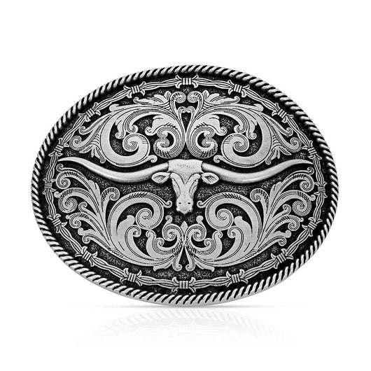 Rope and Barbed Wire Longhorn Classic Impressions Buckle