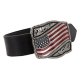 Classic Painted Waving American Flag Attitude Buckle