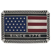 Trimmed Square American Flag Attitude Belt Buckle