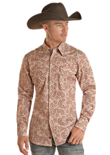 Paisley Woven Long Sleeve Western Shirt