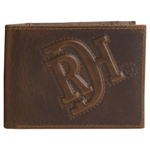 Bifold Leather Wallet Raised RDH Pattern