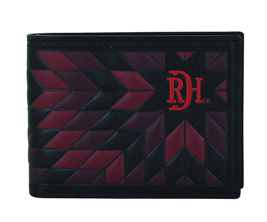 Bifold Leather Wallet Black Claret Morning Star