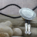 Southwest Rancher's Bolo Tie in Antiqued Silver