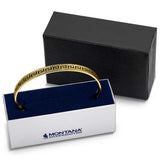 Gold bracelet in a Montana Silversmiths box on a white background