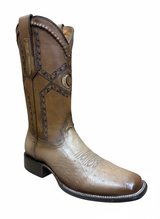 Los Potrillos Western Wear Bota Boot Cuadra Avestrus Ostrich Beige 