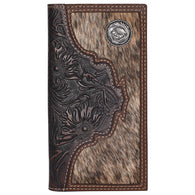 Rodeo Leather Wallet Tooled Brown w/Hair