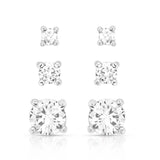 Shine Bright Triple Crystal Post Earring Set