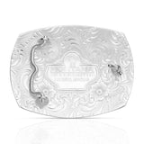 Southwest Scroll Buckle with Buffalo Skull