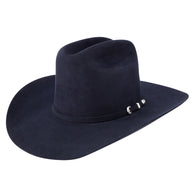 Stetson Navy blue cowboy hat with a band on a white background