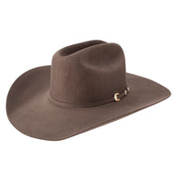 Light plum cowboy hat with a band on a white background