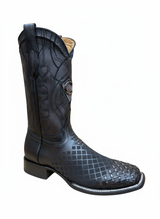 Laser Design Woven Wide Square Toe