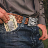 Iconic Christian Cowboy Silver Belt Buckle