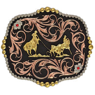 Attitude Tri-Tone Team Ropers Traditional Buckle