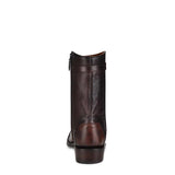 Bovine Leather French Toe Short Boot with Zipper
