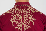Western Snap Burgundy Embroidered Long Sleeve
