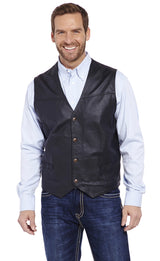 Men's Snap Front Leather Vest