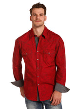 Red Western Snap Shirt Camisa Vaquer Roja Los Potrillos Western 