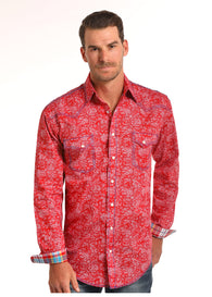 Red Western Snap Los Potrillos Wester Wear
