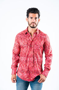Western Snap Digital Print Long Sleeve
