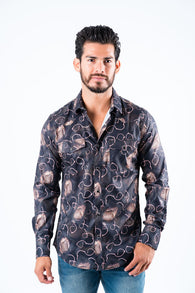 Western Snap Digital Print Long Sleeve