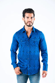 Westen Snap Jaquard Print Long Sleeve