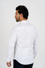 Western Snap Solid White Long Sleeve