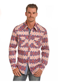 Western Snap Aztec Print Rock and Roll Los Potrillos Western Wear
