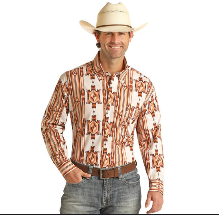 Aztec Long Sleeve Western Shirt – Los Potrillos Western Wear